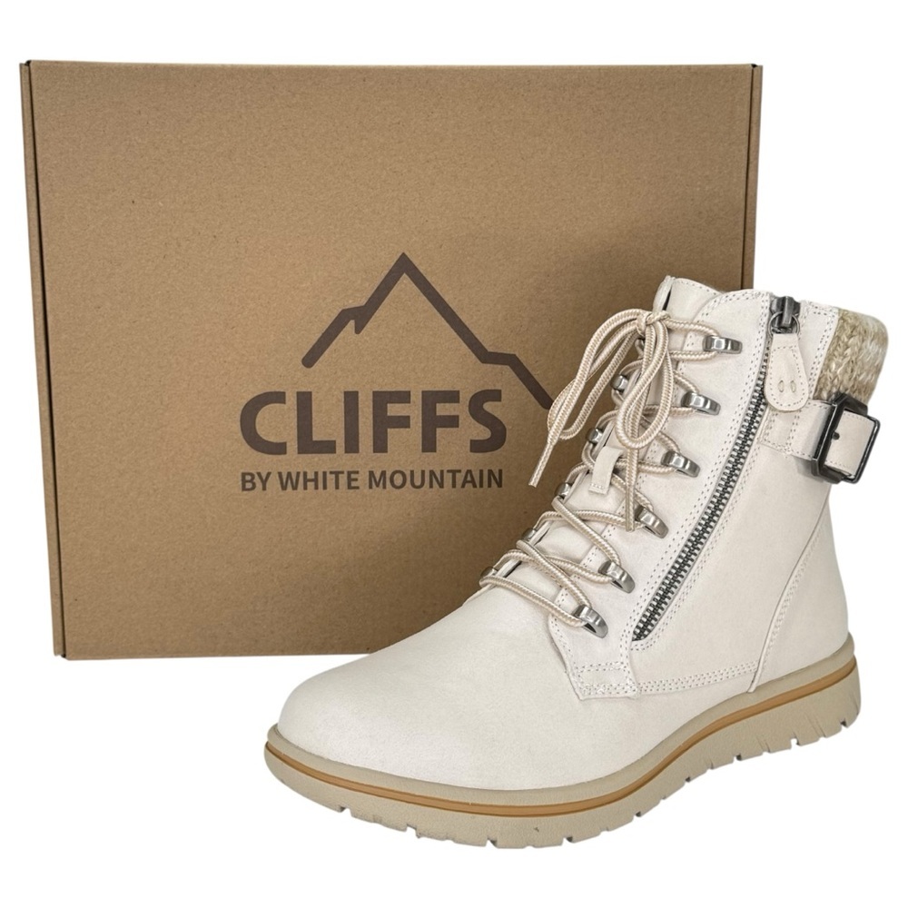 Cliffs by White Mountain Hearten Off White Womens Ankle Boots Size 9M - Picture 14 of 14